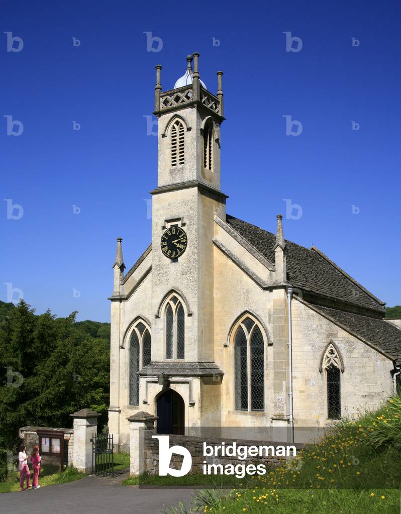 The village church at Sheepscombe in the Cotswolds, England (photo)