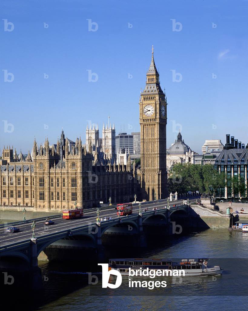Houses of Parliament and Westminster Bridge, London (photo)