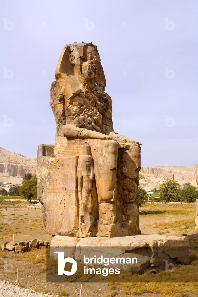 The Colossi of Memnon on the west bank in Luxor, Egypt (photo)