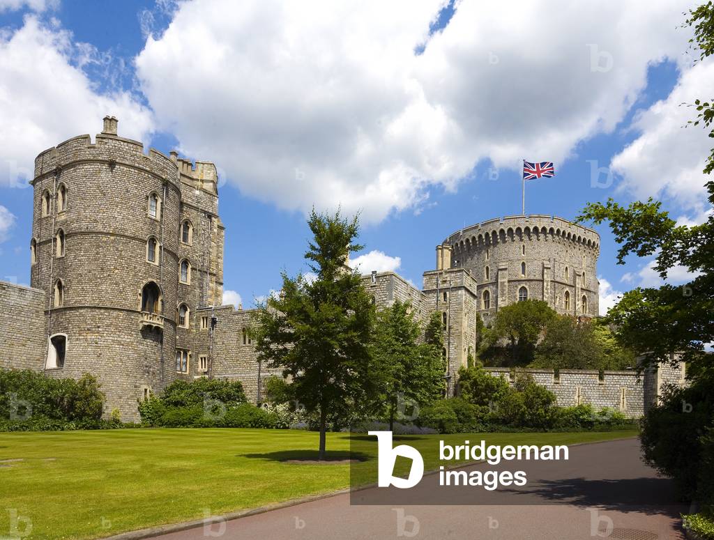 The Grounds and Gardens of Windsor Castle in England. (photo)