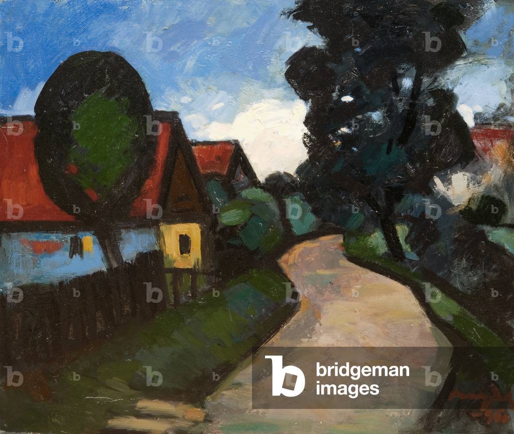 Strada in Szada II, 1960 (olio a bordo)