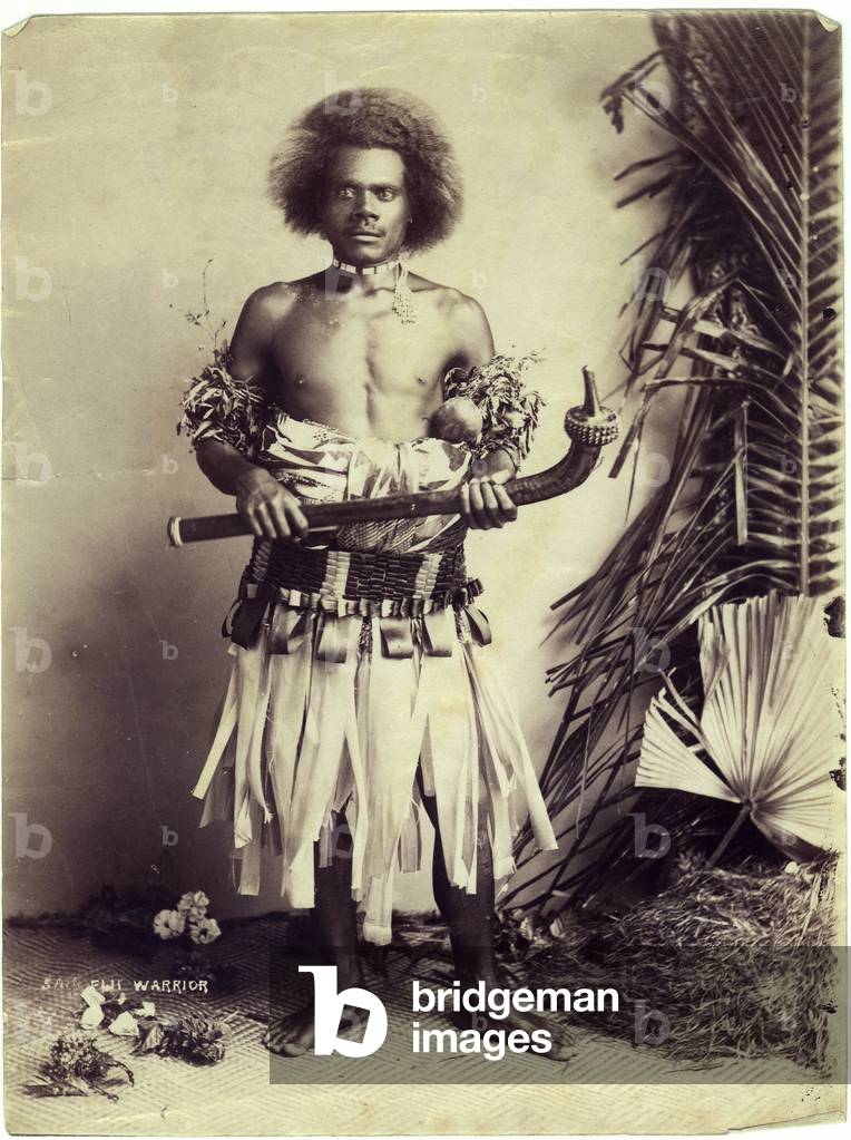A Fijian Warrior, c.1880 (albumen print)