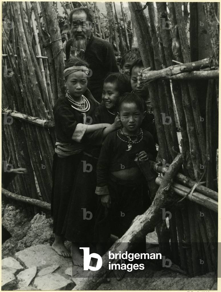 Miao family, on the road between Xiangkhoang, Laos, and Vinh, Vietnam, 1937 (bromide print)