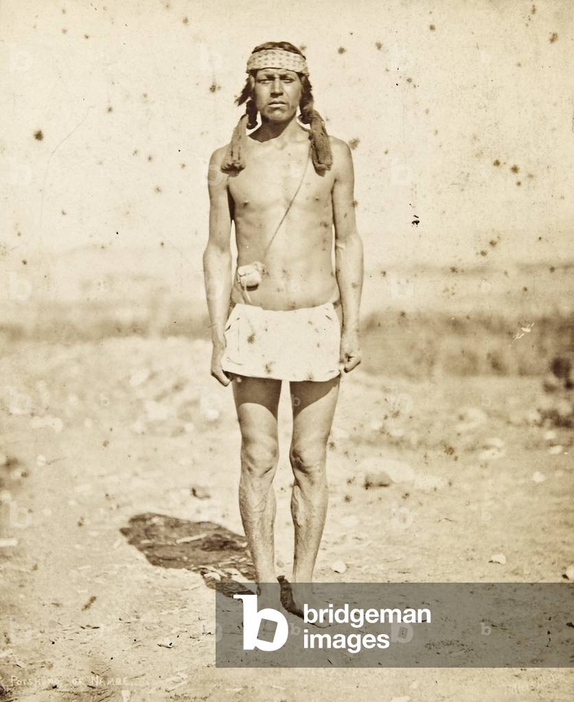 Portrait of celebrated athlete Potshuno from Nambe Pueblo, c.1879-80 (albumen print)
