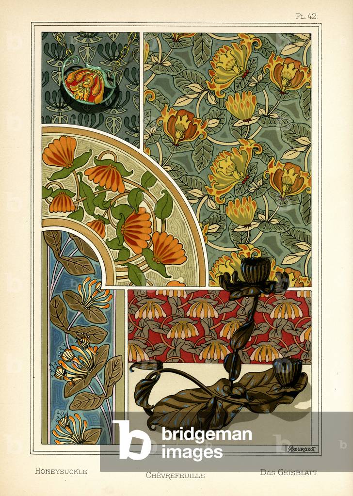 The Honeysuckle (colour litho)