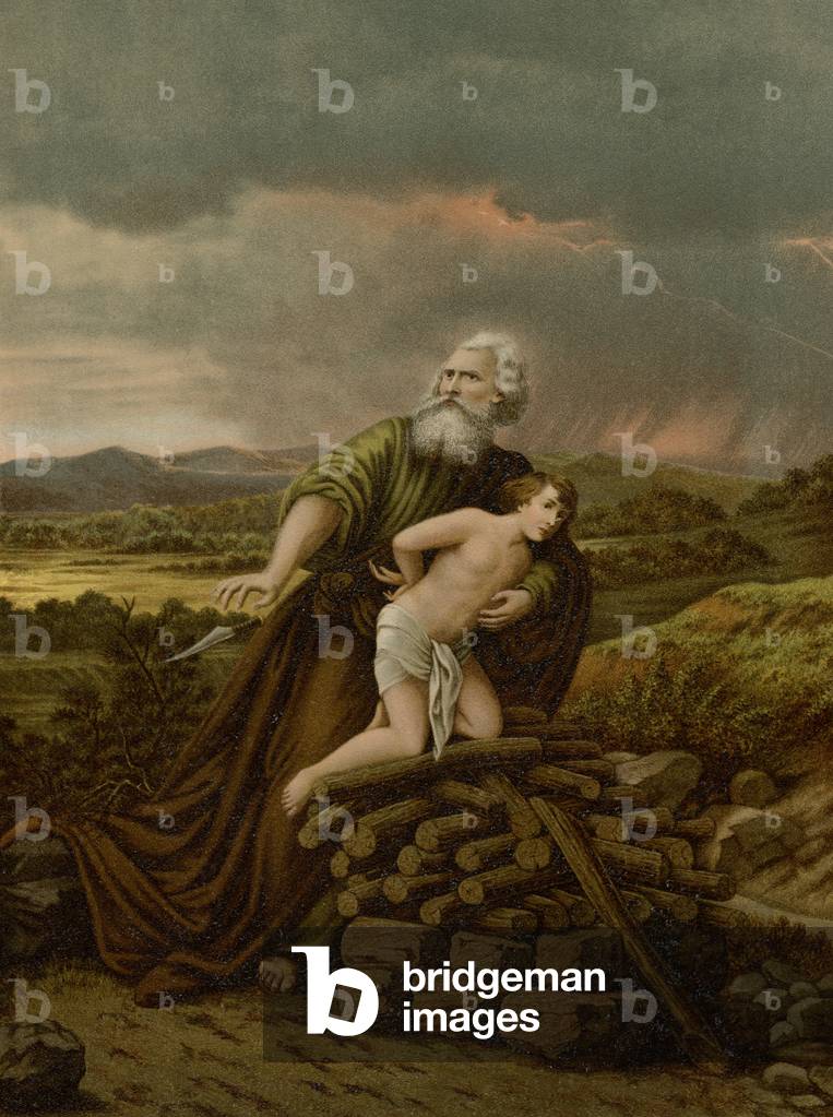 Abraham's Sacrifice (colour litho)