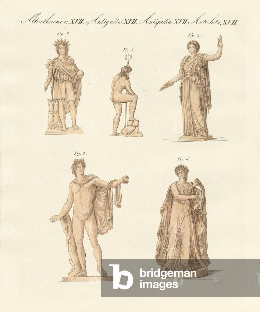 Divinities of the Greeks and Romans (coloured engraving)