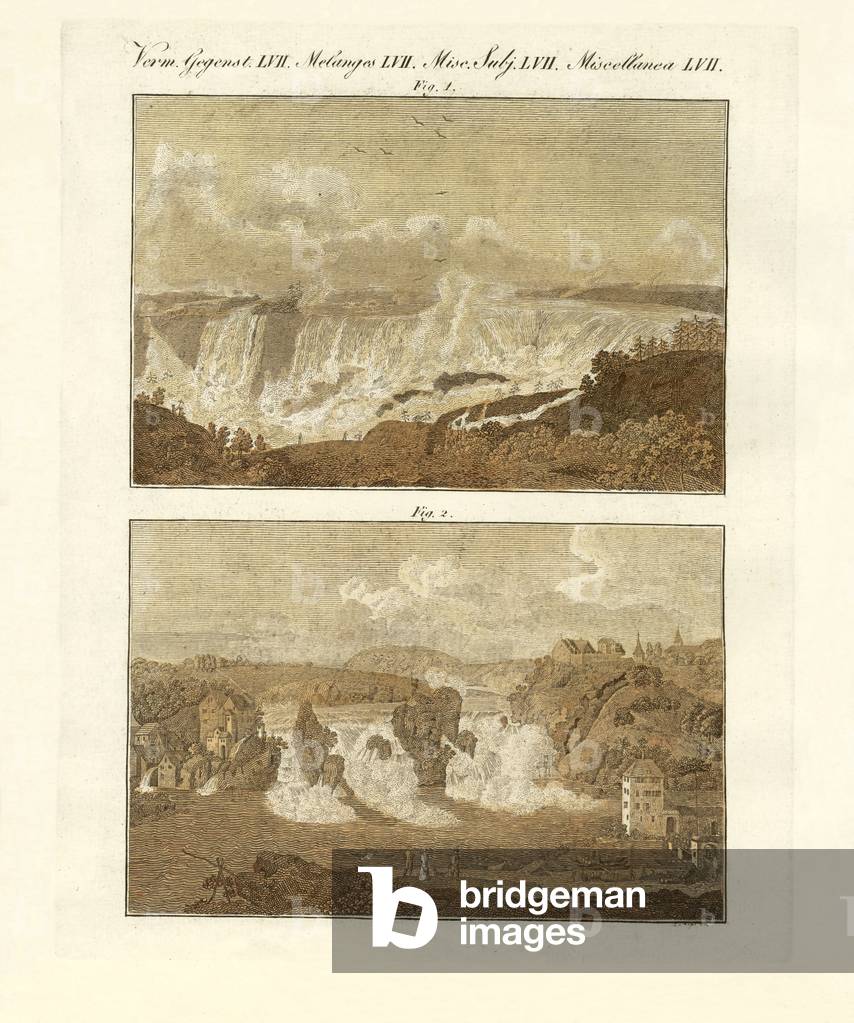 Falls (coloured engraving)