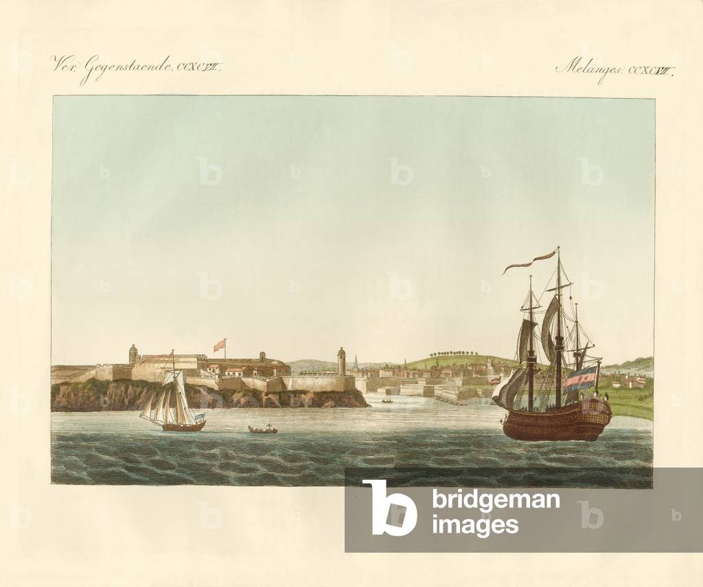 Havana (coloured engraving)