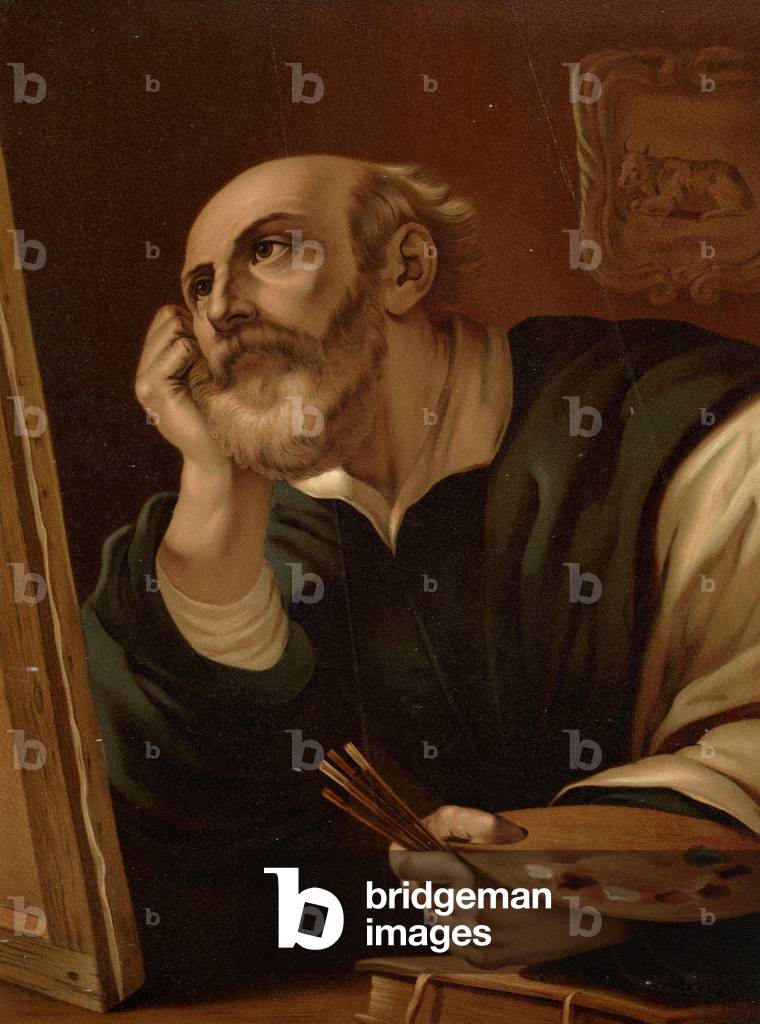 The Evangelist Luke (colour litho)