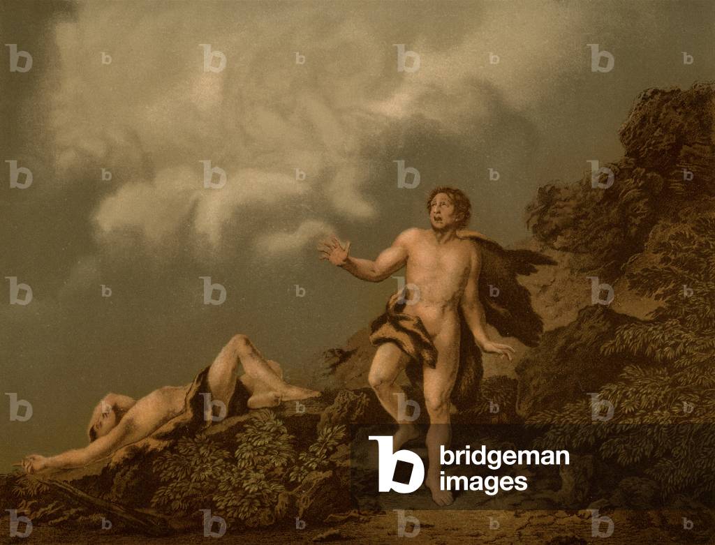 Cain's Fratricide (colour litho)