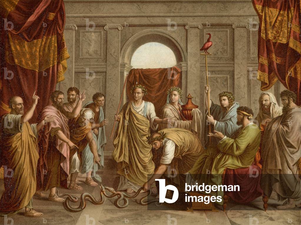 The Snake Miracle (colour litho)