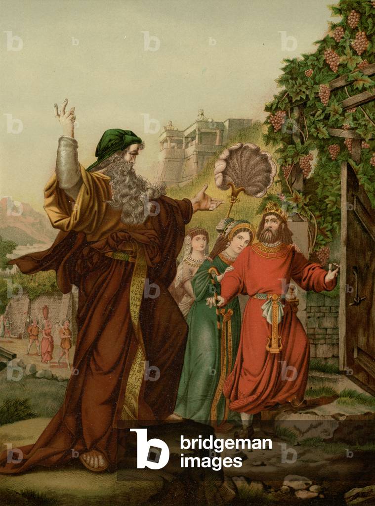 Elijah's Penitential Sermon (colour litho)