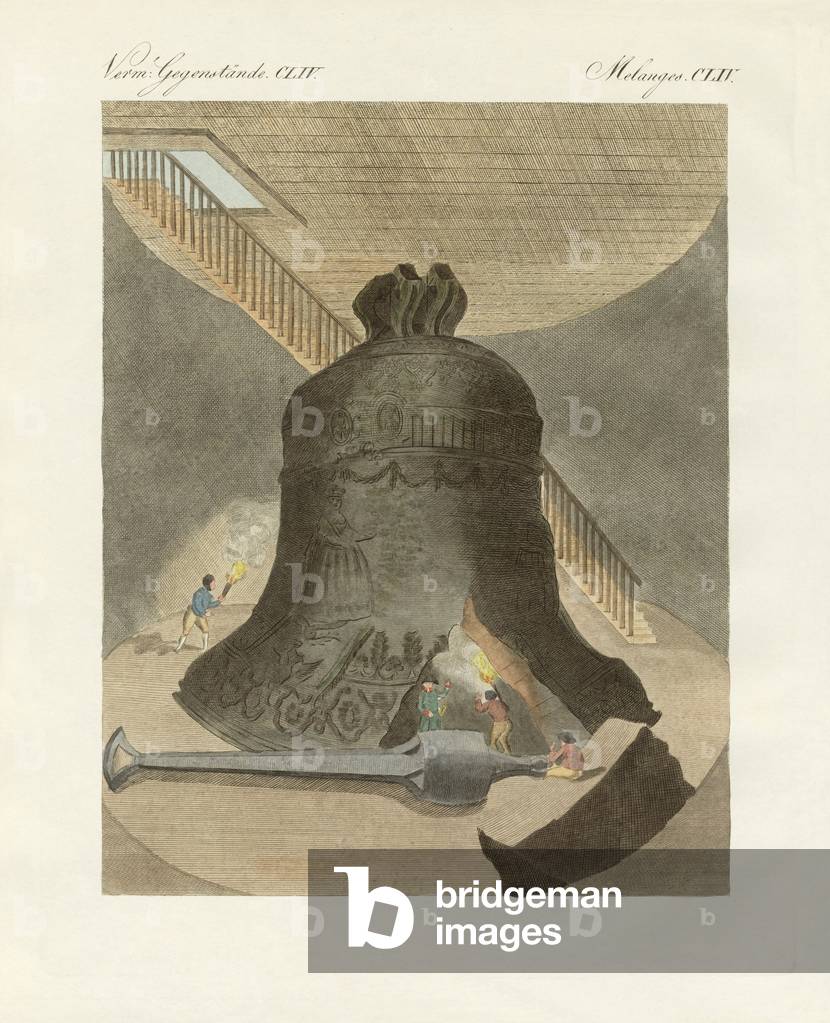 The great bell of Moscow (coloured engraving)