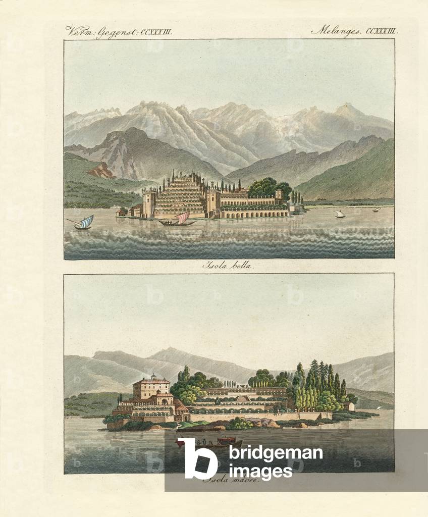 The Borromeo Islands (coloured engraving)