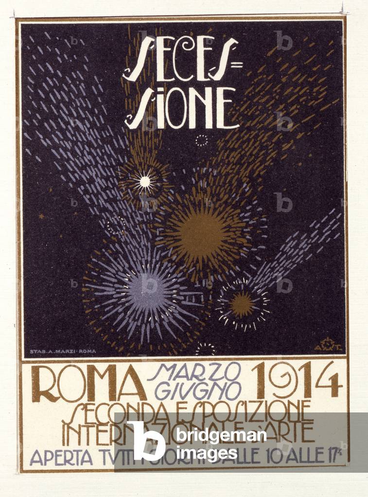 'Secessione', Second International Art Exhibition, 1914 (colour litho)