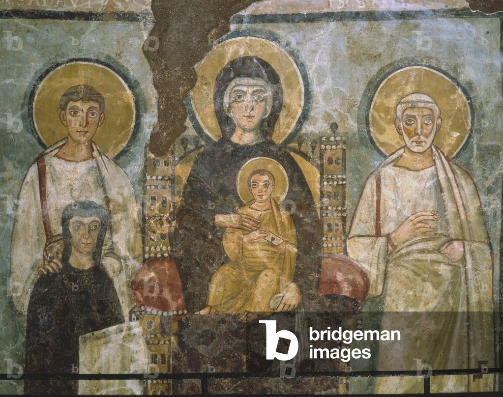 Catacomb of Comodilla, Rome “The Virgin with Child and Saints Felice, Adautt and the Donor”
