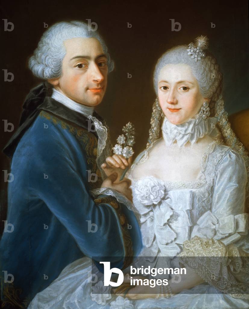 Portrait of a Married Couple, 1752 (pastel on paper)