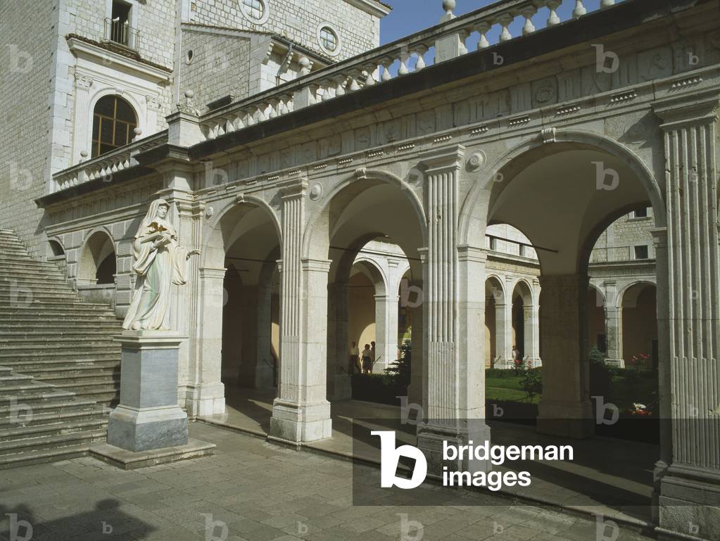 Central cloister, Abbey of Monte Cassino, Italy (photo)