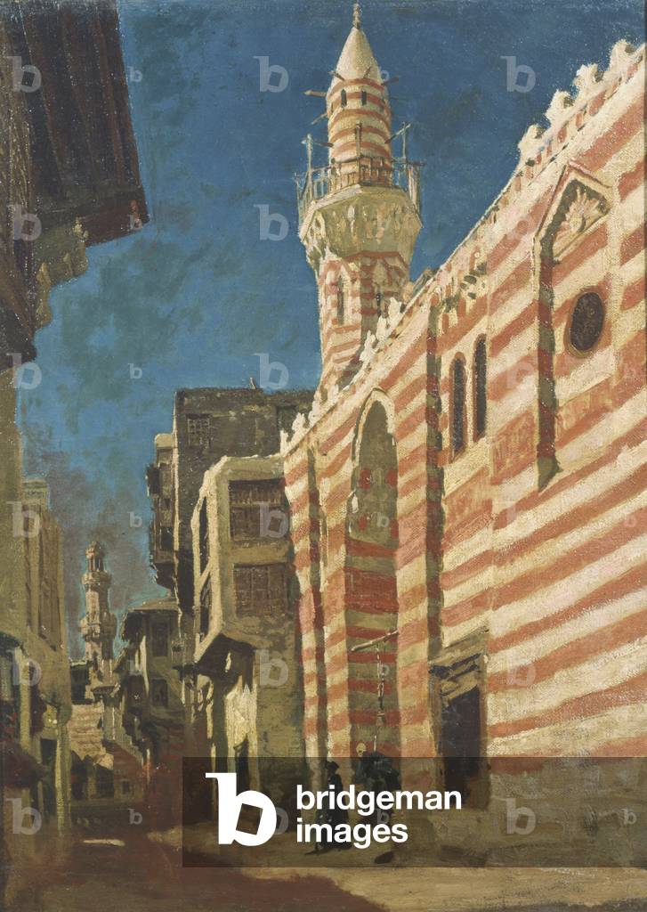 Street in an Arab City (oil on canvas)