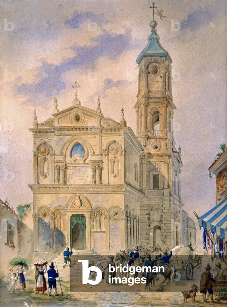 Exterior of the Church of St Nicholas, Bari, Italy (w/c on paper)