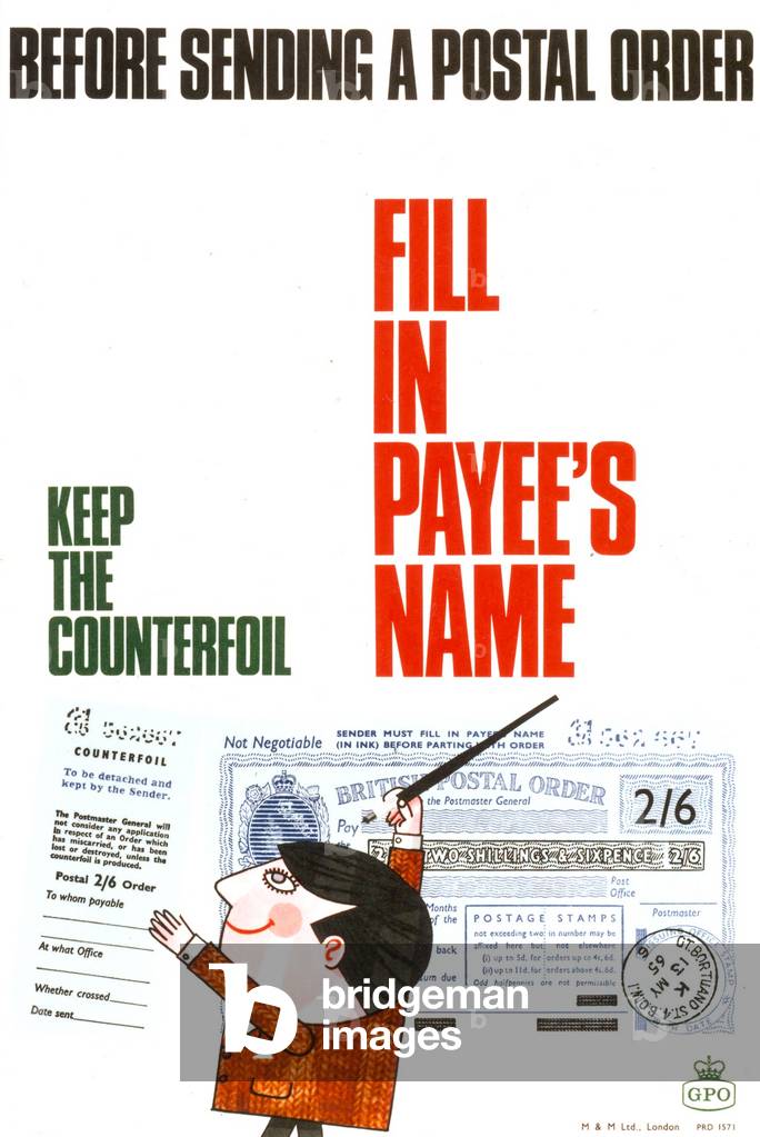 Before Sending a Postal Order..., 1965 (colour litho)