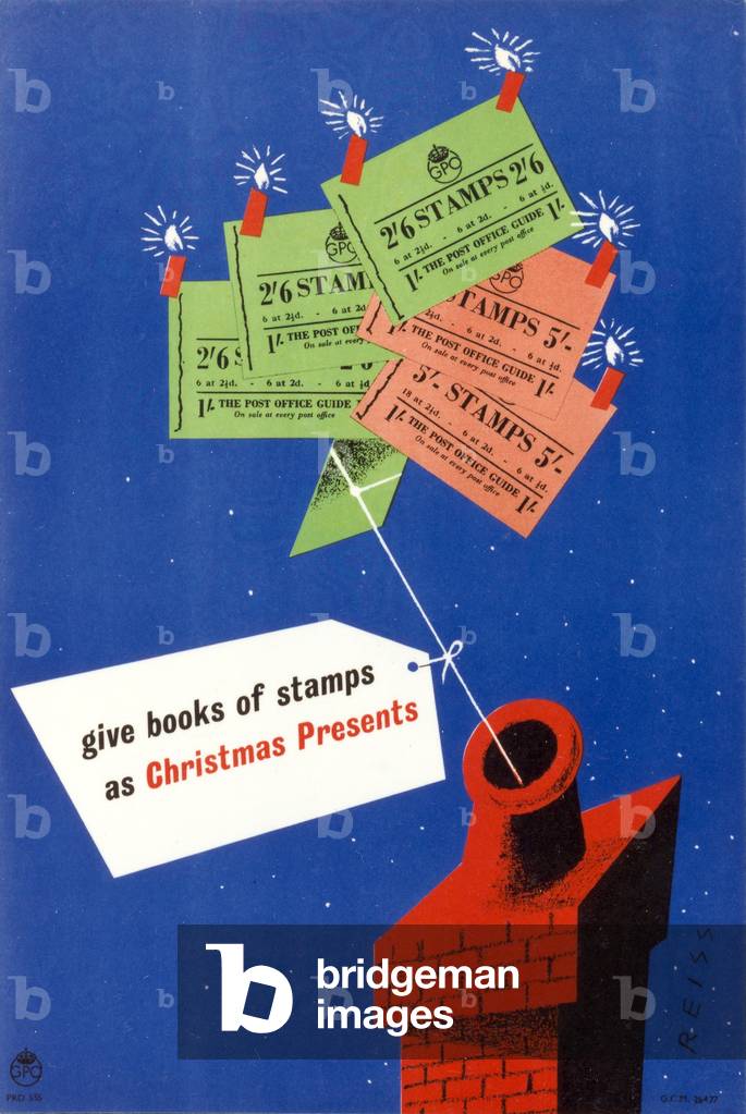Give books of stamps as Christmas presents, 1949 (colour litho)