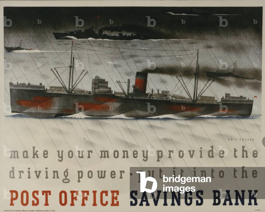 Make your money provide the driving power - put it into the Post Office Savings Bank, 1943 (colour litho)
