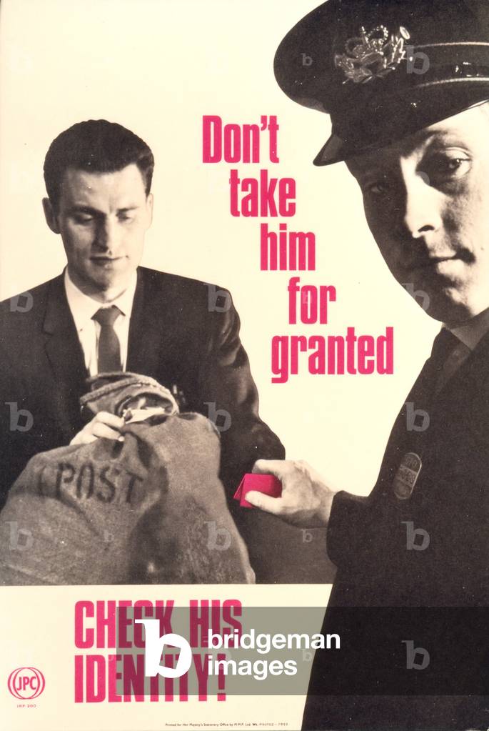 Don't take him for granted, Check his identity!, 1965 (colour litho)