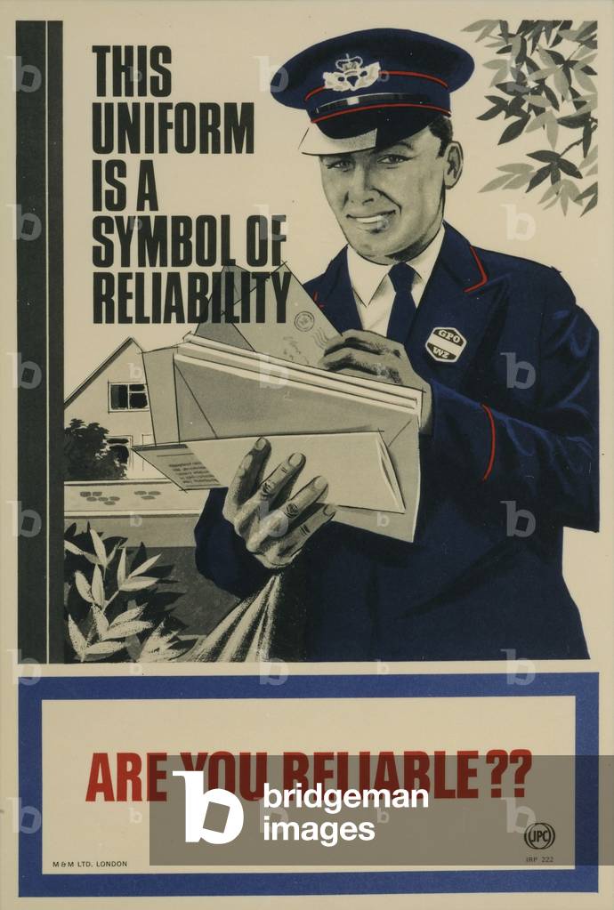 This uniform is a symbol of reliability - are you reliable?, 1968 (colour litho)