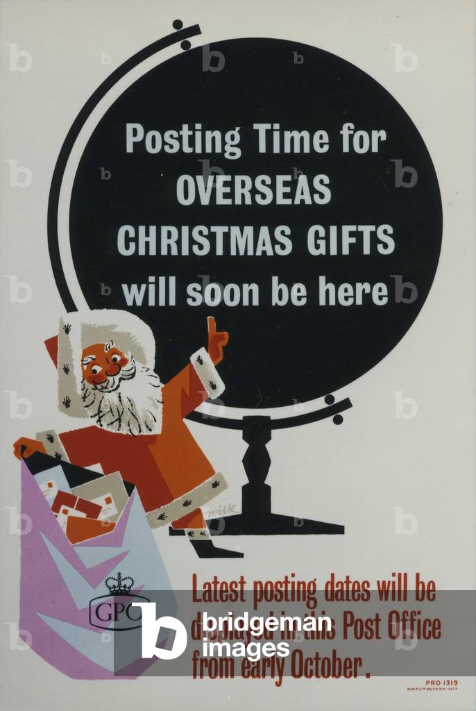 Posting time for overseas Christmas gifts will soon be here, 1962 (colour litho)