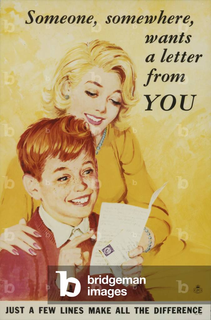 Someone, somewhere, wants a letter from you, 1963 (colour litho)