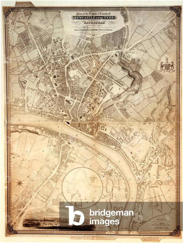 Plan of the Town and County of Newcastle Upon Tyne, and the Borough of Gateshead with their respective Suburbs, engraved by W.H.Liar, Edinburgh, published by T. Oliver, 1831 (engraving)