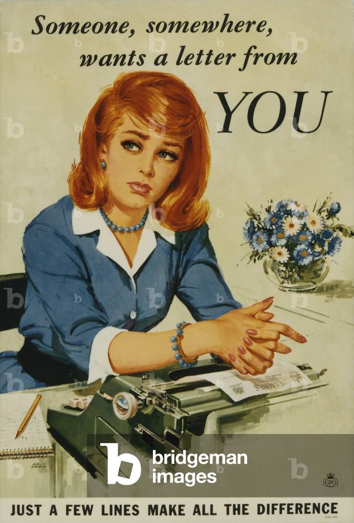 Someone, somewhere, wants a letter from you, 1963 (colour litho)