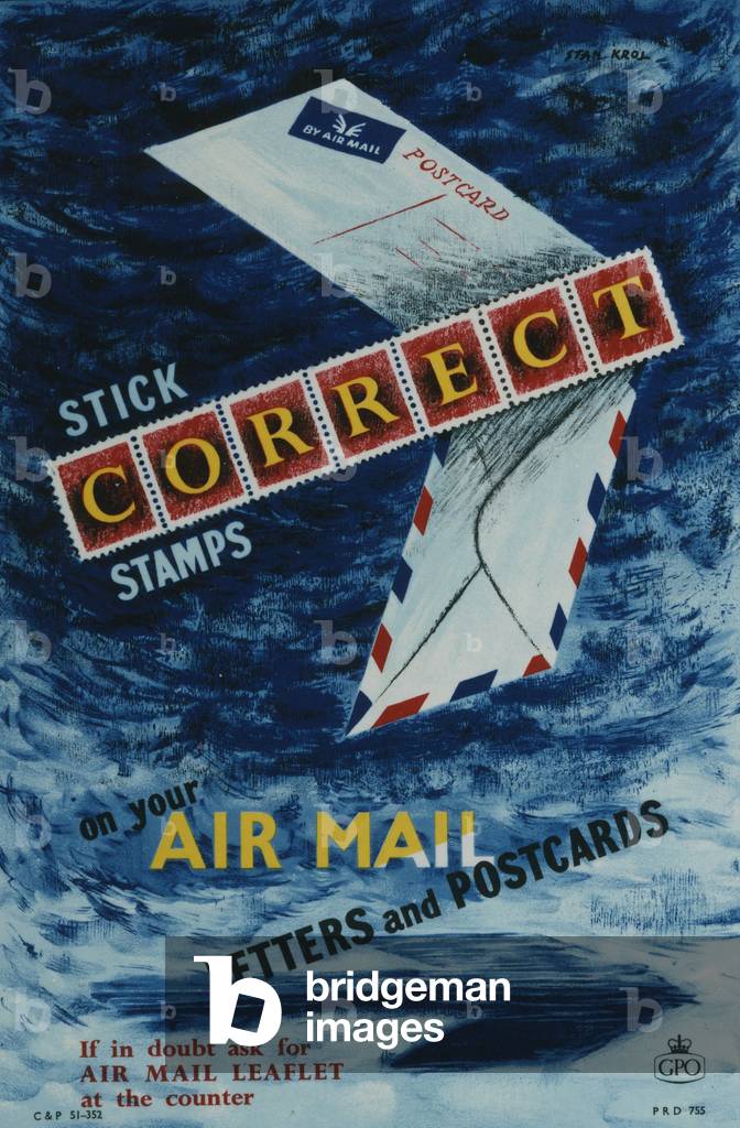 Stick Correct Stamps, 1954 (colour litho)