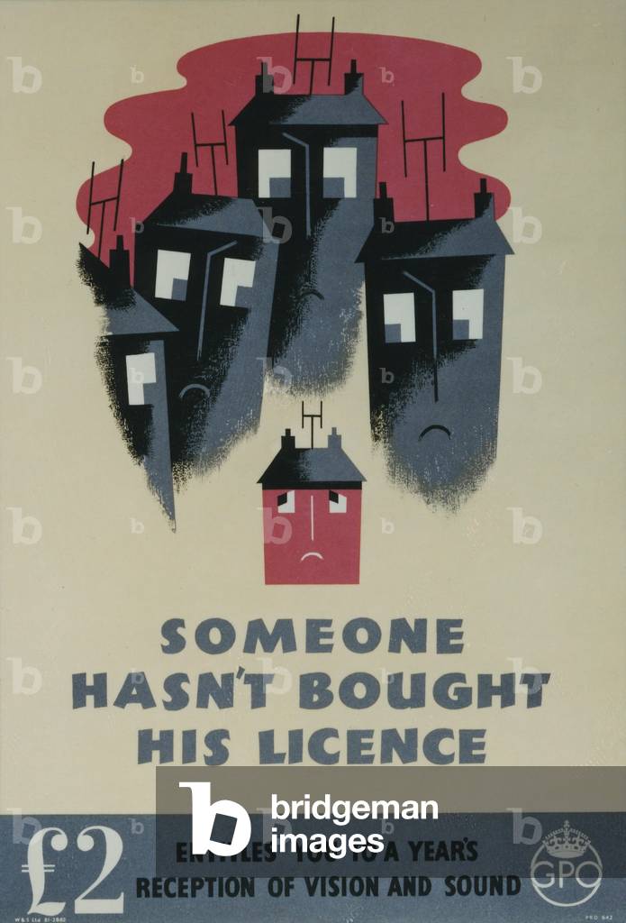 Someone hasn't bought his licence, 1951 (colour litho)