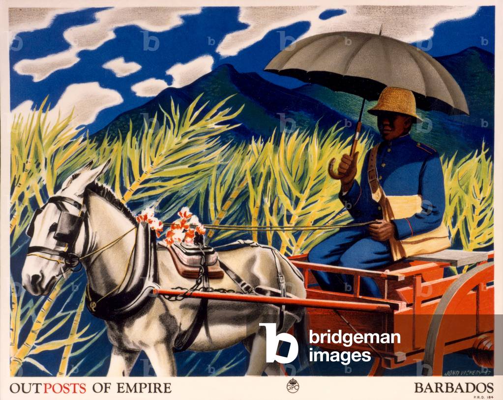 Poster pubblicitario 'Avamposti dell'Impero - Barbados', 1937 (colore lito)