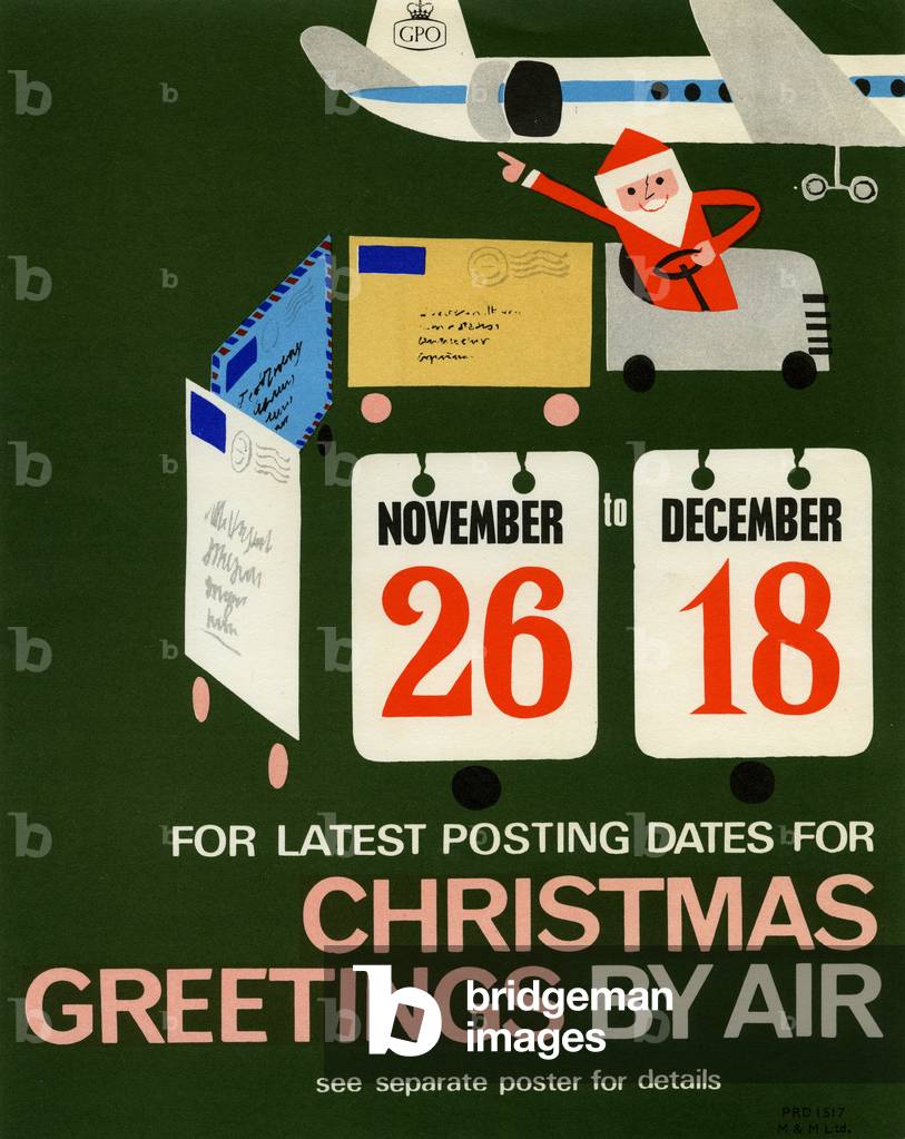 Christmas Greetings by Air, 1964 (colour litho)