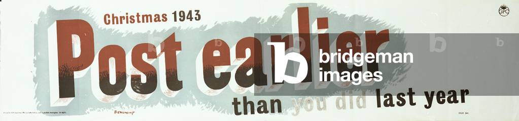 Christmas 1943 - Post earlier than you did last year, 1943 (colour litho)