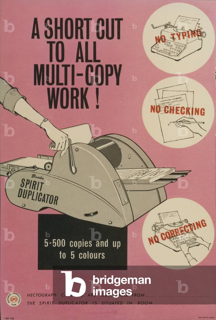 A short cut to all multi-copy work!, 1963 (colour litho)
