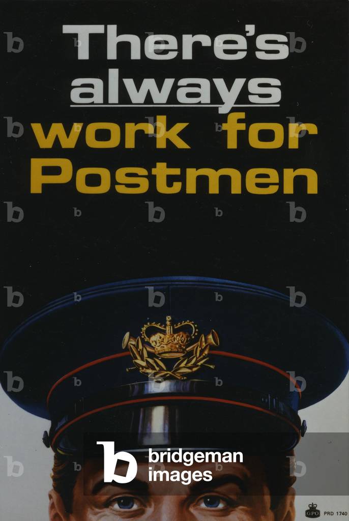 There's always work for Postmen, 1966 (colour litho)