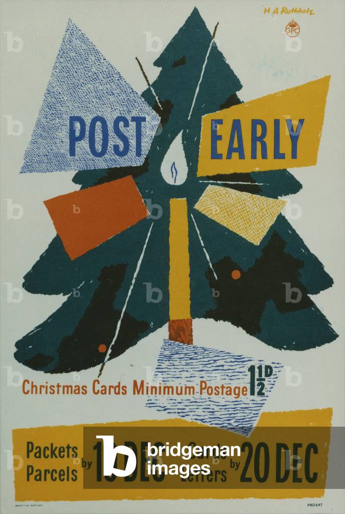 Post Early, 1951 (colour litho)