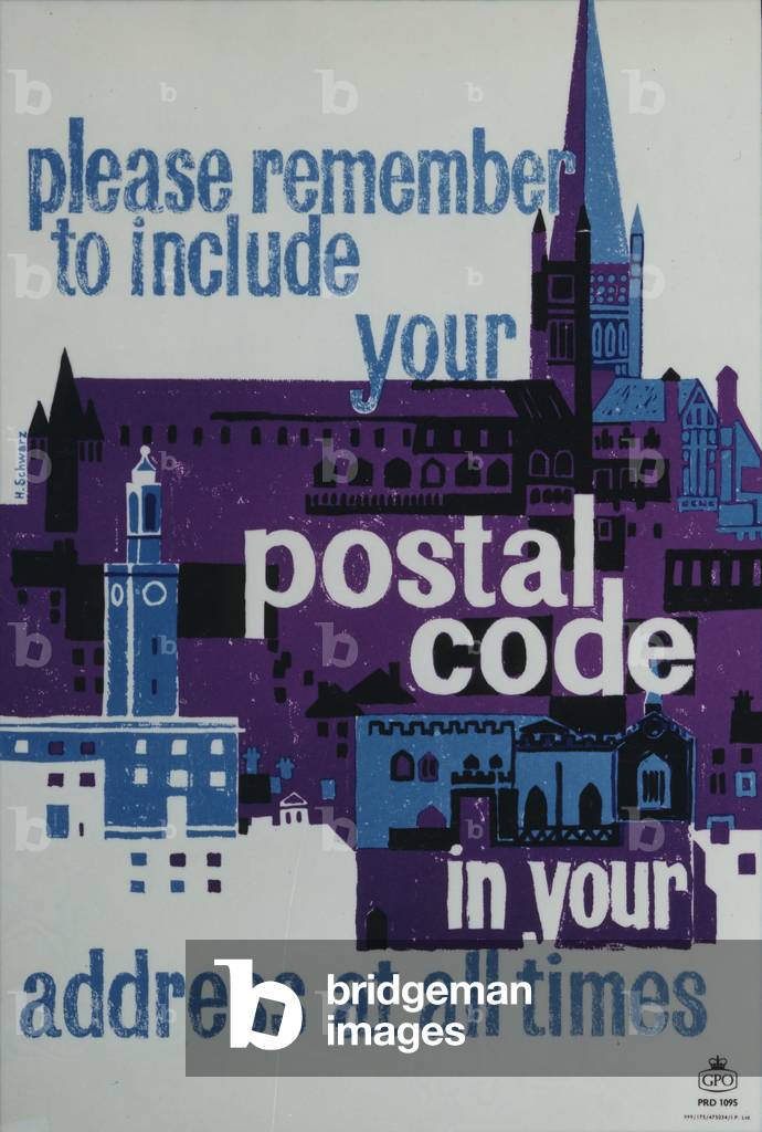 Please remember to include your postal code in your address at all times, 1960 (colour litho)