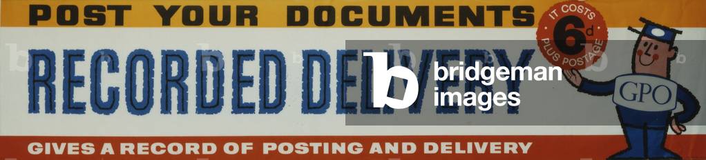 Post your documents Recorded Delivery, only 6d plus postage, 1962 (colour litho)
