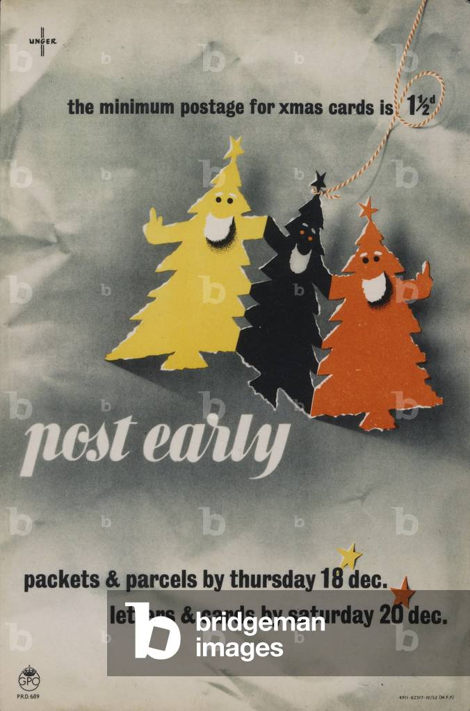Post Early, 1952 (colour litho)