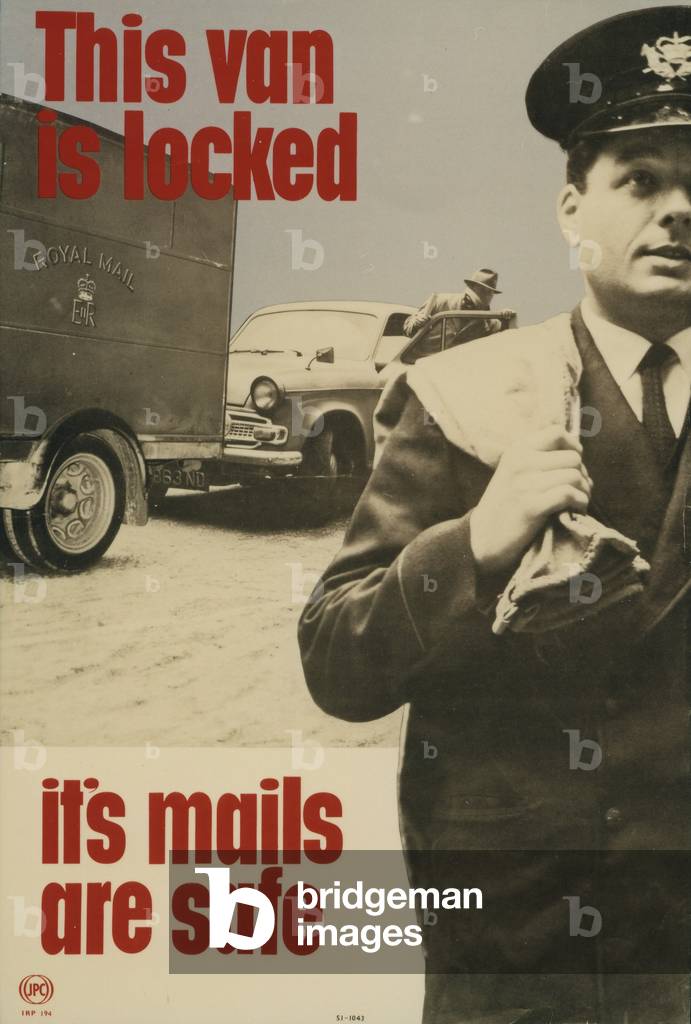 This van is locked and its mails are safe, 1964 (colour litho)