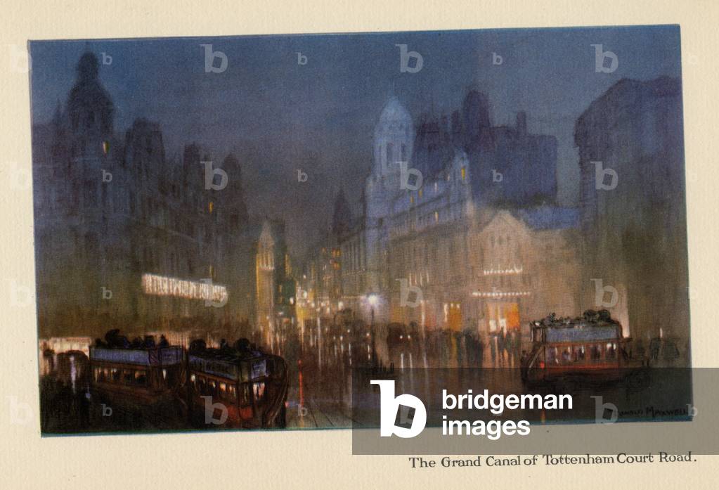 The Grand Canal of Tottenham Court Road, from 'The New Lights o' London', published 1926 (colour litho)