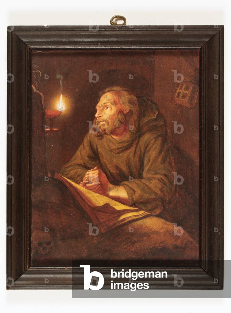 A philosopher in meditation (gouache on paper)