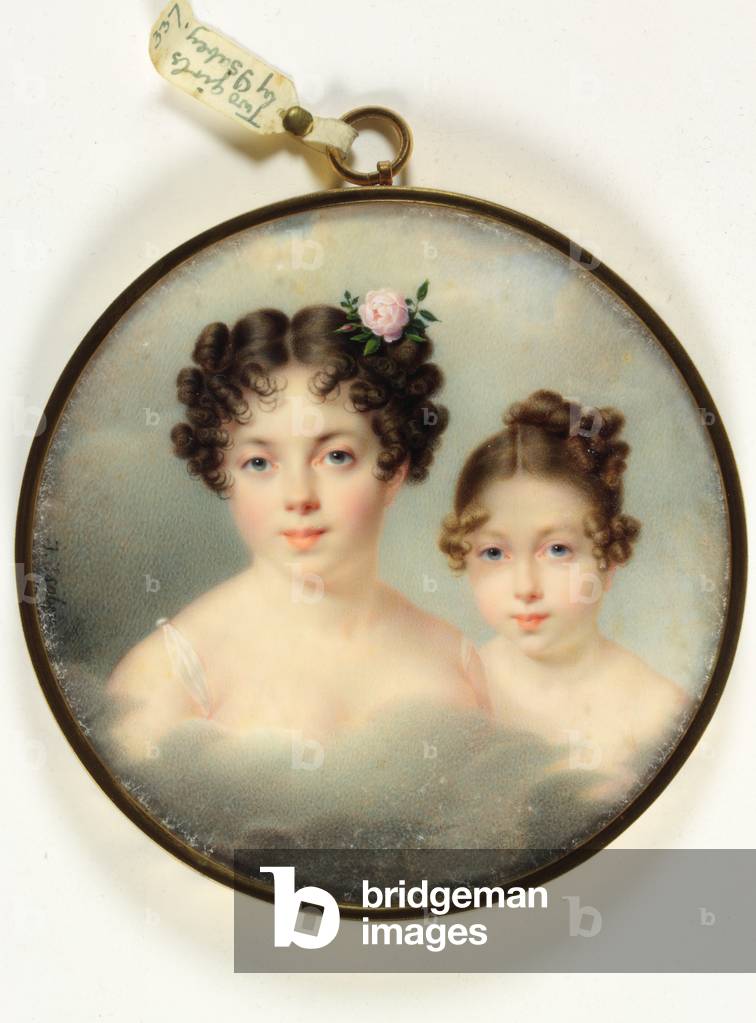 Two young girls (enamel)