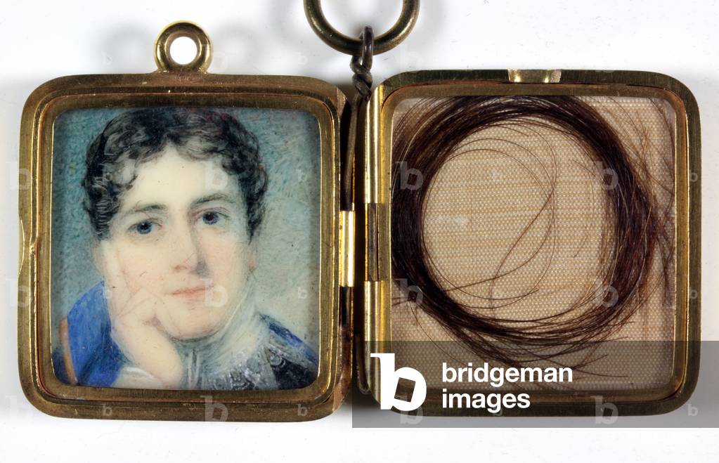 Lord Charles Bentinck (1780-1826), gold locket with lock of hair in opposite compartment